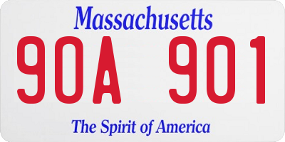 MA license plate 9OA901