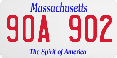 MA license plate 9OA902