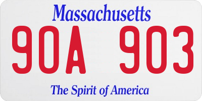 MA license plate 9OA903