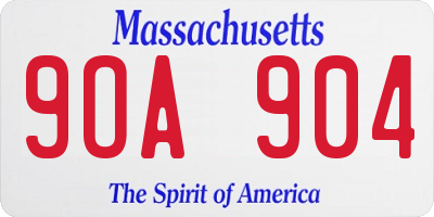 MA license plate 9OA904