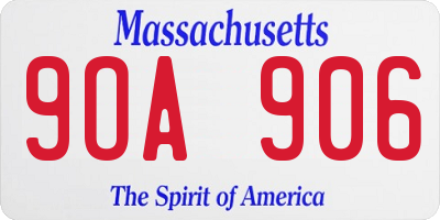 MA license plate 9OA906
