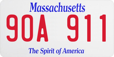 MA license plate 9OA911