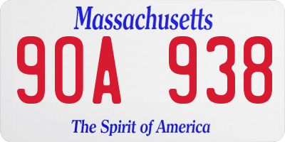 MA license plate 9OA938