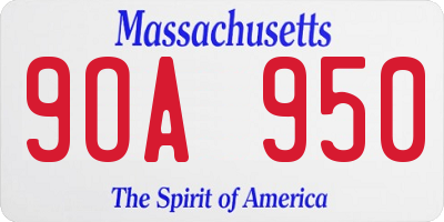 MA license plate 9OA950