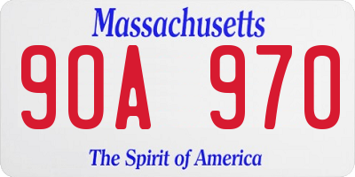 MA license plate 9OA970