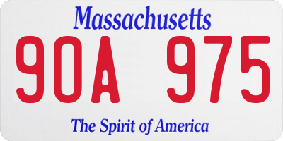 MA license plate 9OA975