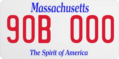 MA license plate 9OB000