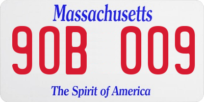 MA license plate 9OB009