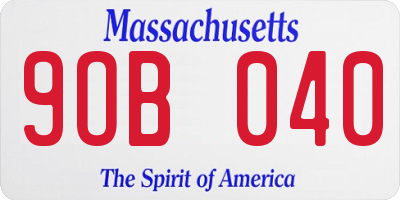 MA license plate 9OB040