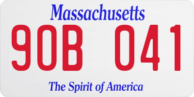 MA license plate 9OB041
