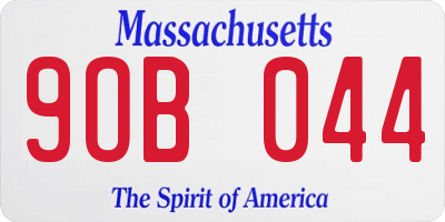 MA license plate 9OB044