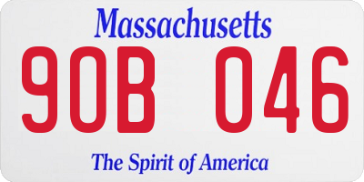 MA license plate 9OB046