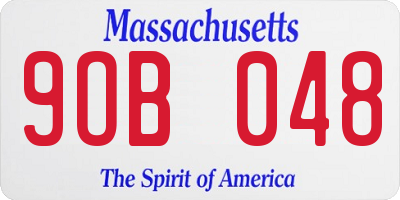 MA license plate 9OB048