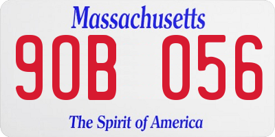 MA license plate 9OB056