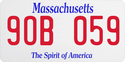 MA license plate 9OB059