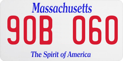 MA license plate 9OB060