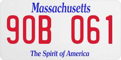 MA license plate 9OB061