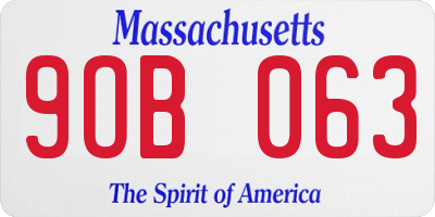 MA license plate 9OB063
