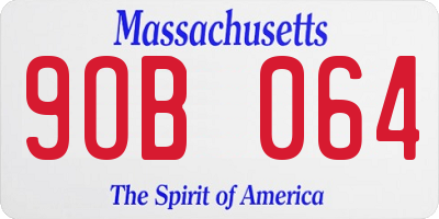 MA license plate 9OB064