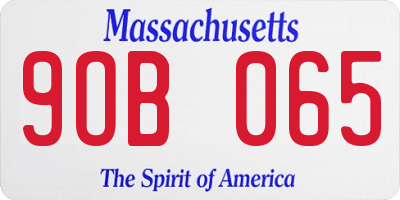 MA license plate 9OB065