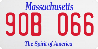 MA license plate 9OB066