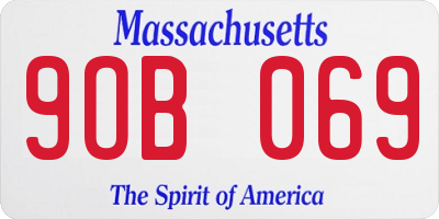 MA license plate 9OB069