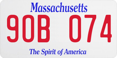 MA license plate 9OB074