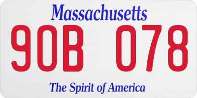 MA license plate 9OB078
