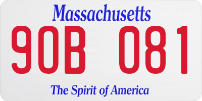 MA license plate 9OB081