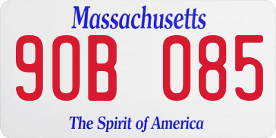MA license plate 9OB085