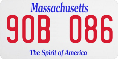 MA license plate 9OB086