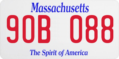 MA license plate 9OB088