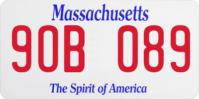 MA license plate 9OB089