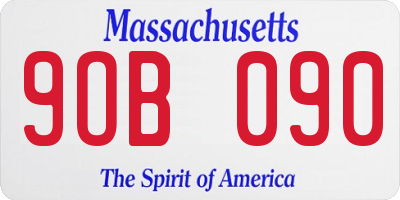 MA license plate 9OB090
