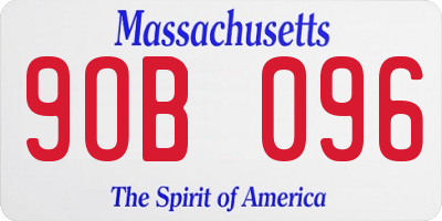 MA license plate 9OB096