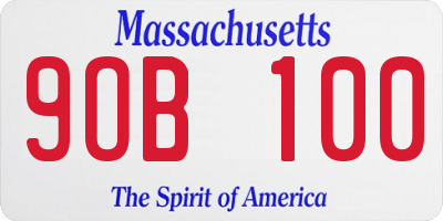 MA license plate 9OB100