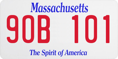 MA license plate 9OB101