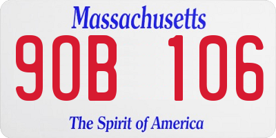 MA license plate 9OB106