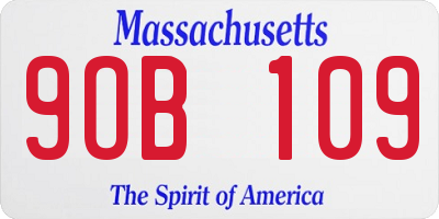 MA license plate 9OB109