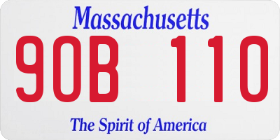 MA license plate 9OB110