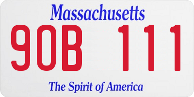 MA license plate 9OB111