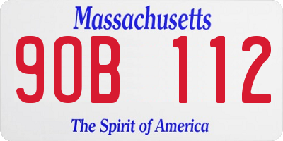 MA license plate 9OB112