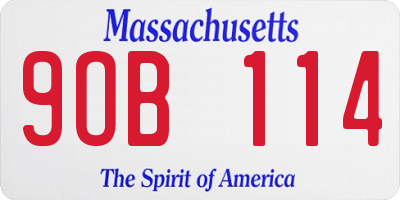 MA license plate 9OB114