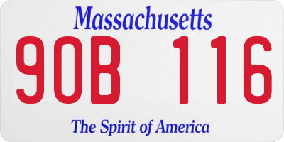MA license plate 9OB116