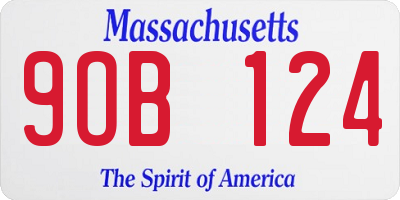 MA license plate 9OB124