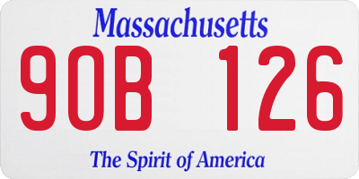 MA license plate 9OB126