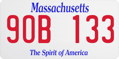 MA license plate 9OB133