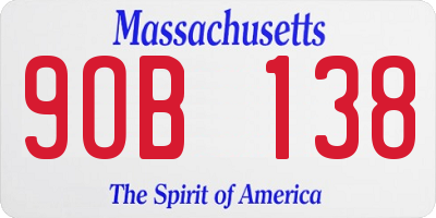 MA license plate 9OB138