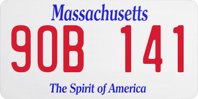 MA license plate 9OB141