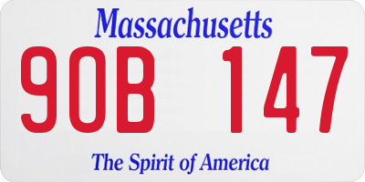 MA license plate 9OB147